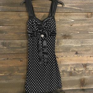Black and white polka dot dress